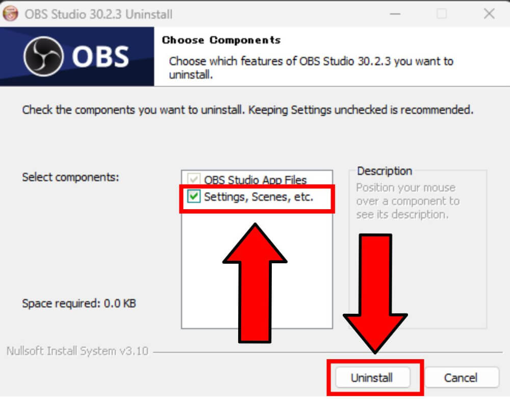 WindowsでOBSの設定ごと初期化する方法