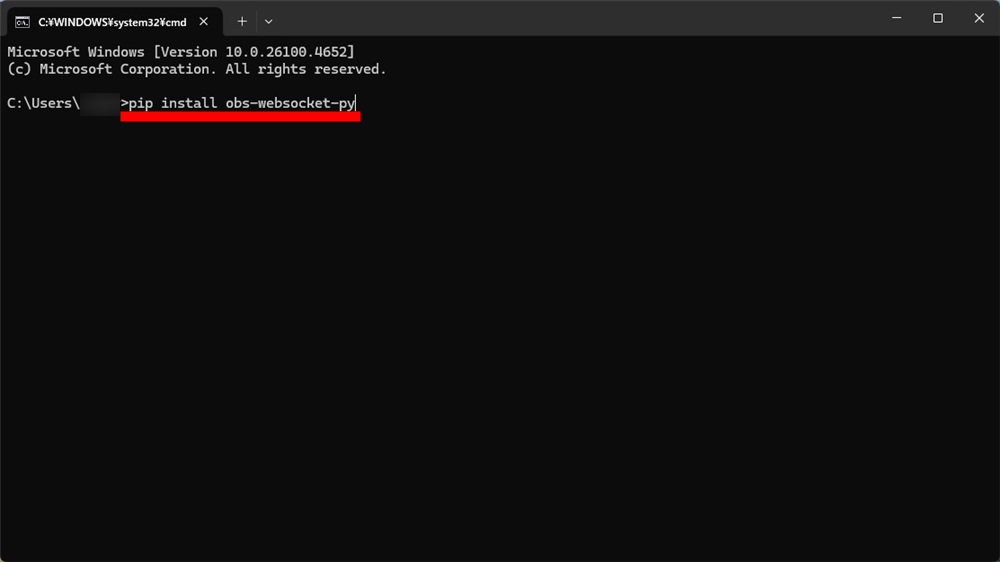 obs websocket コマンドプロンプト