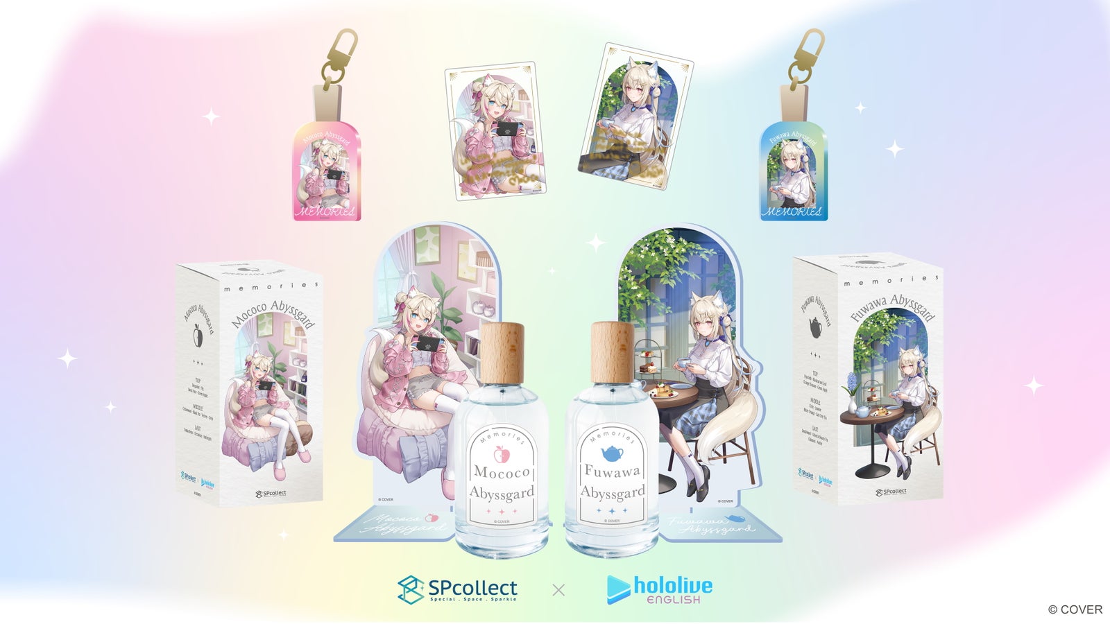 「MEMORIES」スペシャルデュオセット 撮り下ろしビジュアルのアクリルスタンド・クリアカード・キーホルダーが揃った内容