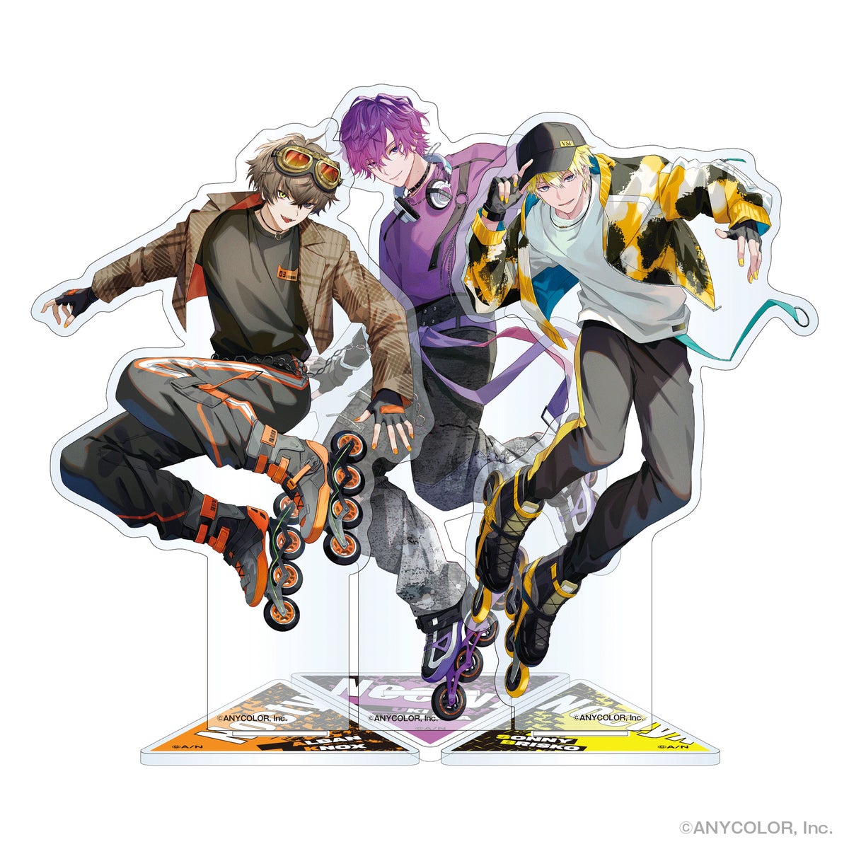 Noctyx アクリルスタンド3種 Alban Knox・Uki Violeta・Sonny Briskoのローラースケート×Y2Kビジュアル