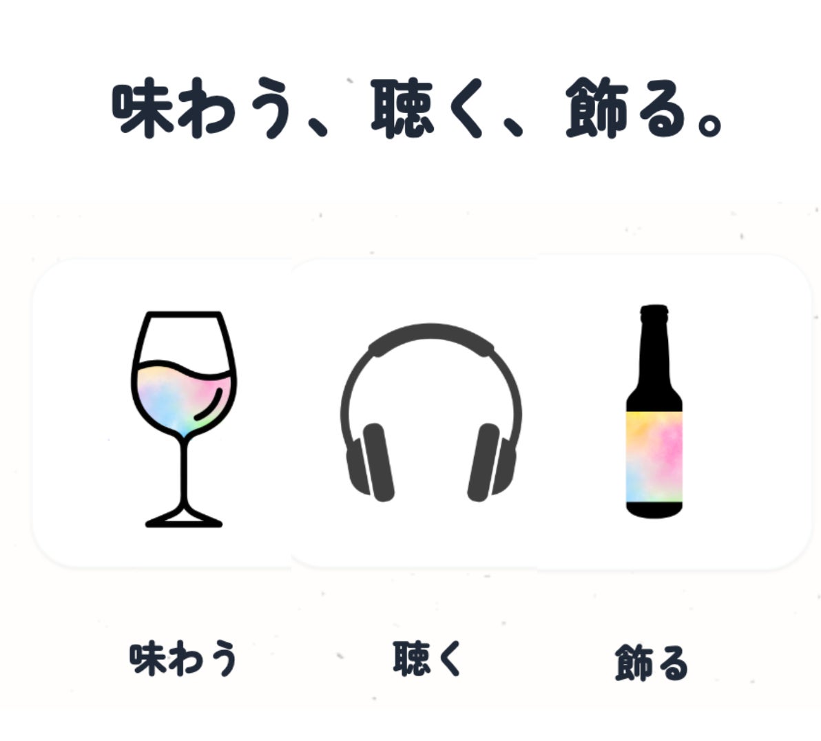 ボイスペアリングのコンセプト図「味わう、聴く、飾る」