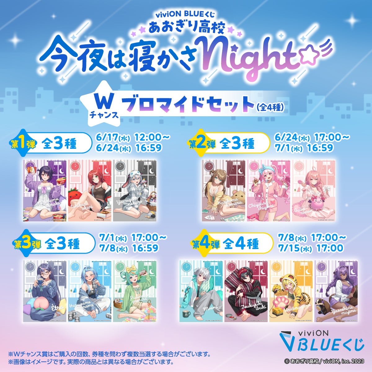 Wチャンスのブロマイドセット（期間ごとに絵柄が変化）