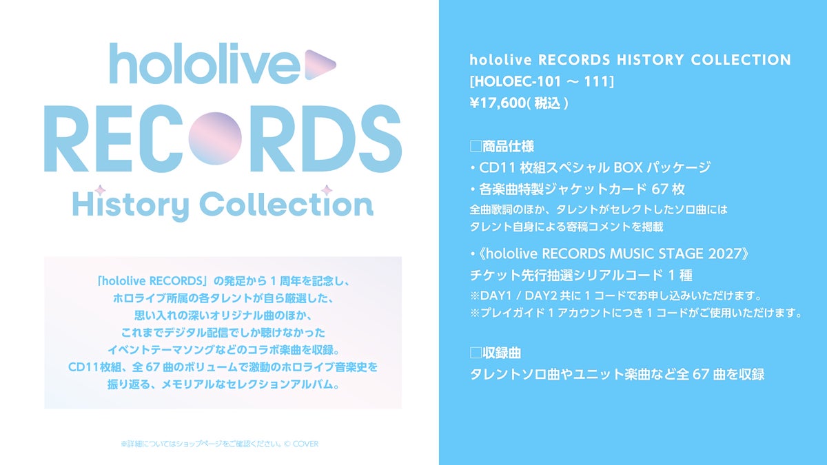 hololive RECORDS HISTORY COLLECTIONのアルバム商品情報