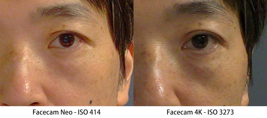 Facecam NeoとFacecam 4Kの低照度ノイズ比較