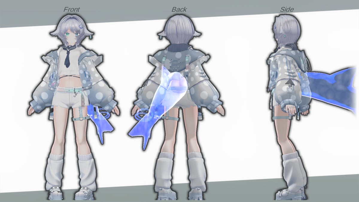白波さざめ 3Dアバター三面図